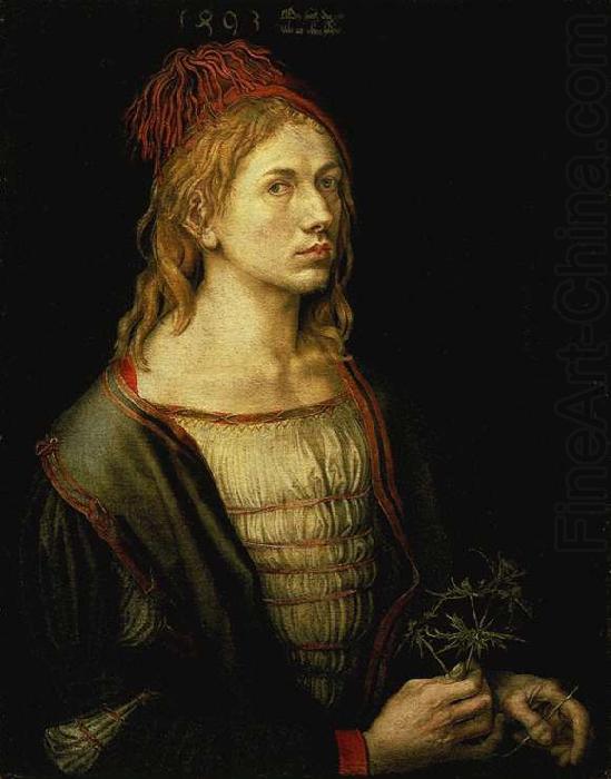 Albrecht Durer Portrait of the Artist Holding a Thistle china oil painting image